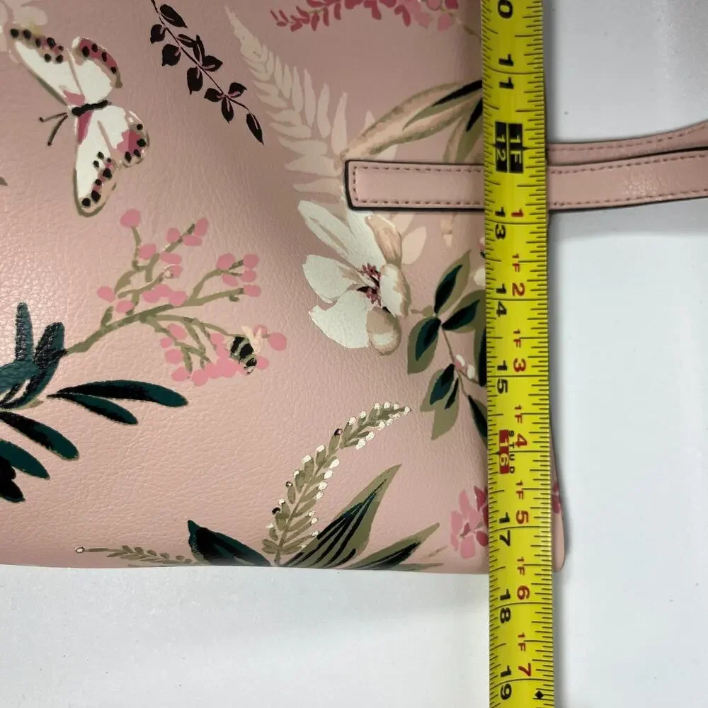 KATE SPADE Bag Mya Arch Place Reversible Floral Botanical Leather Tote Pink